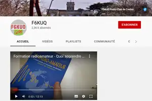 Formation radioamateur sur Youtube par F6KUQ Image du site youtube.com